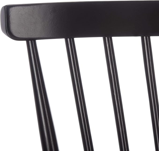 SAFAVIEH Home Collection – Addison Black Solid Wood Spindle Back Loveseat Bench, Farmhouse Settee for Entryway Living Room or Dining Area (AMH8513A)