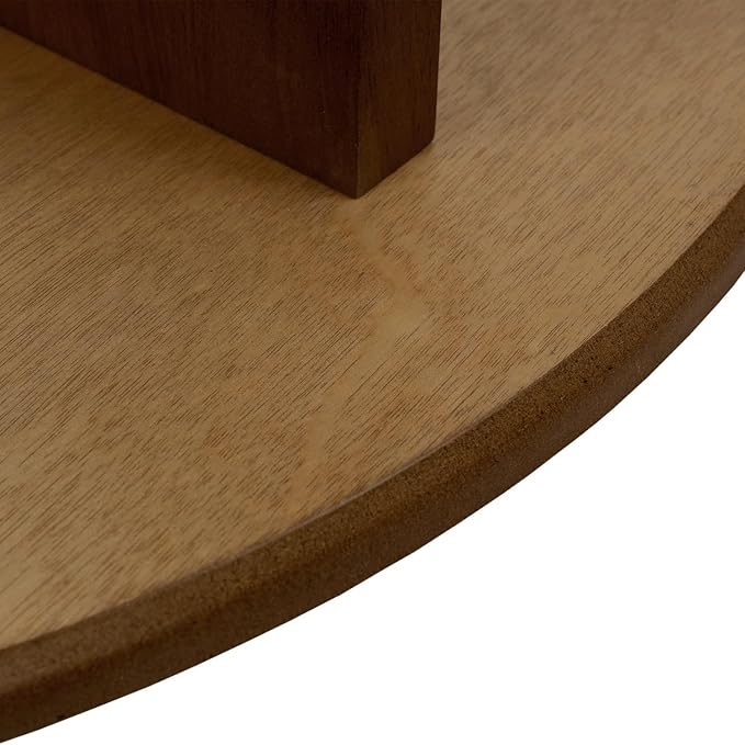 2-Tier Round Coffee Table Wood Nesting Side Table (Walnut Coffee Table, 28x28x18)