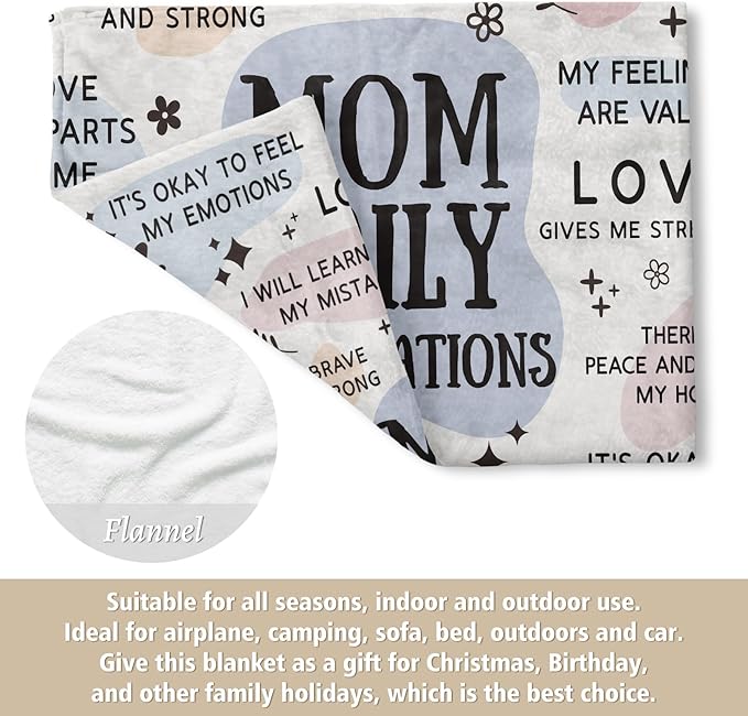 BaubleDazz First Mothers Day New Mom Gifts Blanket, Mama Daily Affirmations, Postpartum Pregnancy Gift for First Time Moms, Mommy to Be, Mama, New Mom Essentials, Birthday Gifts for Moms(50" x 60")