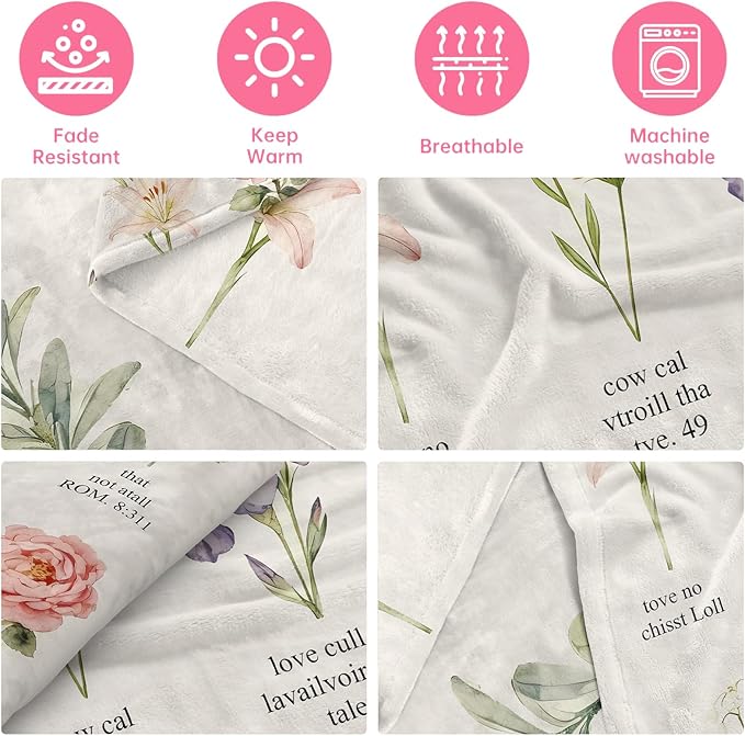 COMFAR Christian Gifts for Women Faith, Inspirational/Religious/Spiritual Gifts for Adults, Soft Throw Blankets for Women/Men, Personalized Blankets for Adults 40"x 50"