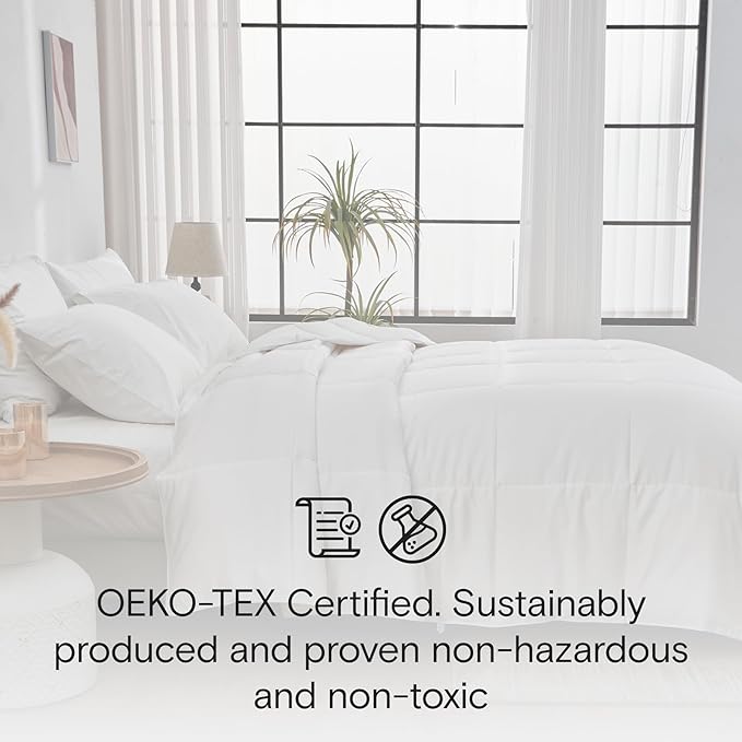 DOZ All Season Cooling Comforter, 100% Viscose Derived from Bamboo, Breathable, Lightweight, Soft, Down Alternative Duvet Insert, 8 Loops, 70"x90" (Twin/Twin XL)