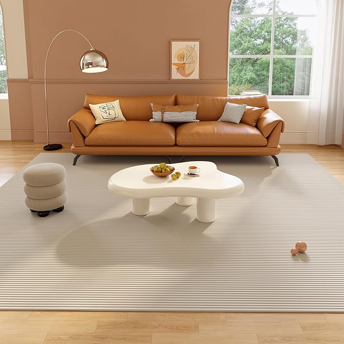 Guyii Cloud Coffee Table, Modern White Coffee Table for Living Room, Cute Irregular Indoor Tea Table with 3 Legs, Easy Assembly (Cream White, 46.06 Inch)