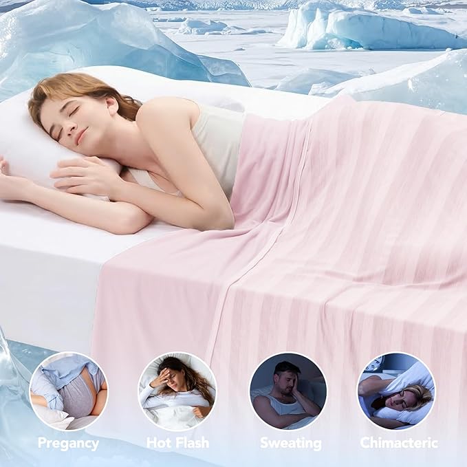 GOHERO Cooling Blanket Queen Size- 90"x90" Summer Cooling Throw Blanket for Hot Sleepers Arc-Chill Q-Max >0.45 Cool Fiber, Keeps Cool for Night Sweats, Soft Lightweight Sofa Blankets for Kid Adults