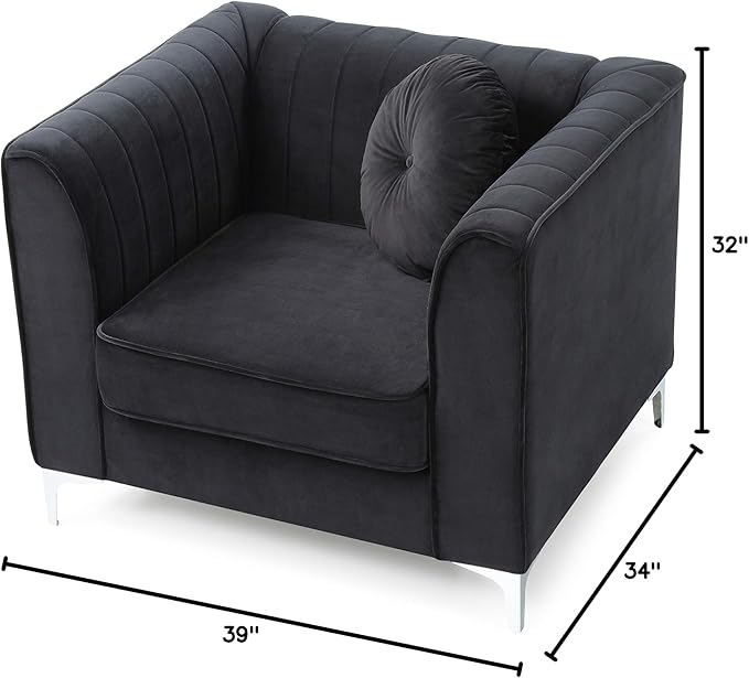 Glory Furniture Delray Velvet Chair in Black