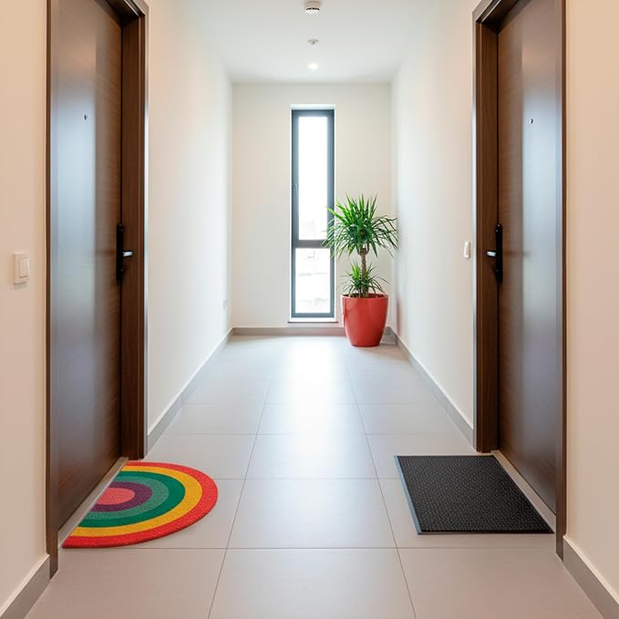 Fisura – Doormat Outdoor Entrance, Outdoor mats for Front Door, Welcome mat. Made of Coconut Fiber with Non-Slip PVC Base, Doormat Hand-Painted, 30 x 18 inches. (Rainbow, Multicolor) - Image 5