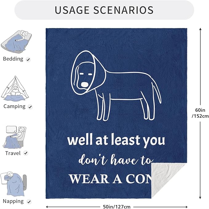 Get Well Gifts for Men, Get Well Gifts After Surgery, Get Well Soon Gifts for Men/Teenage Boys, Feel Better Gift Throw Blanket 60" x 50"
