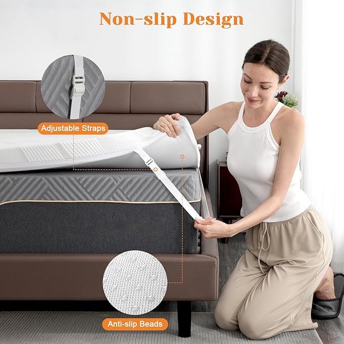 Extra Firm Mattress Topper Twin XL Size 3 Inch, Cooling Gel+Bamboo High Density Mattress Topper with Removable Cover, Bed Topper for Pain Relief,No Smell,CertiPUR-US,79x38