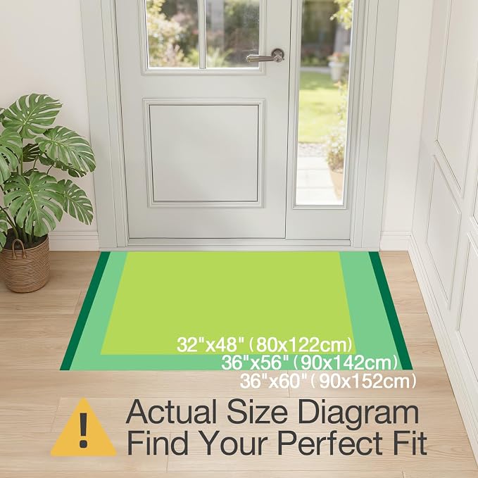 LUMI Ultra Thin Door Mat for Entryway, 36"x56" Low Profile Non Slip Rubber Backing Indoor Doormat, Easy Clean Welcome Entrance Mat for Inside House, Patio, Khaki - Image 2