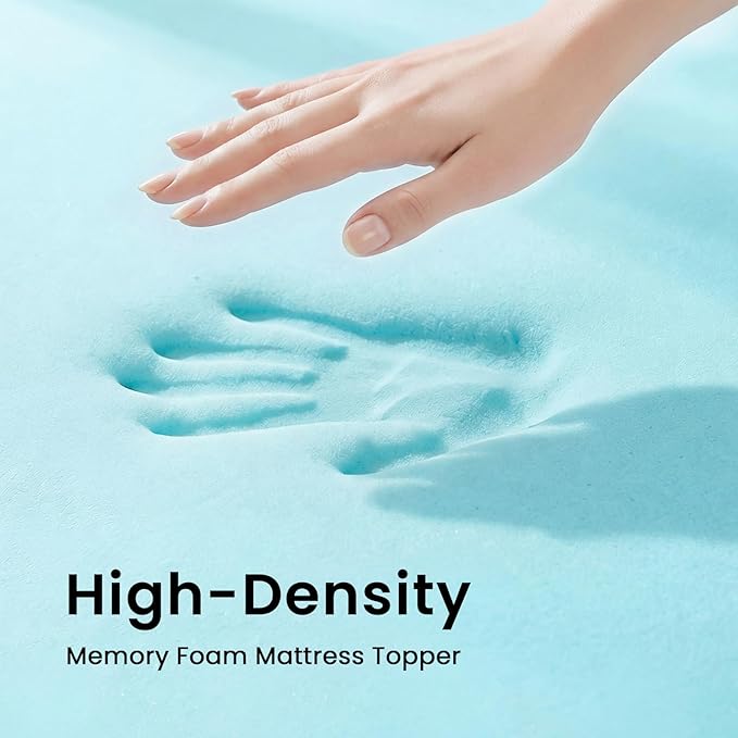 Czpalo 3 Inch Gel Memory Foam Mattress Topper Queen, Cooling Mattress Topper with Removable & Washable Bamboo Cover, CertiPUR-US Certified