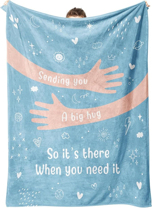 Afterprints Get Well Gifts for Women Men, Hug/Healing Blanket, Thinking of You/Cancer Care/Sympathy/After Surgery Gifts for Friends, Sister, Coworkers, Soft Throw Blankets 50'' x 60''