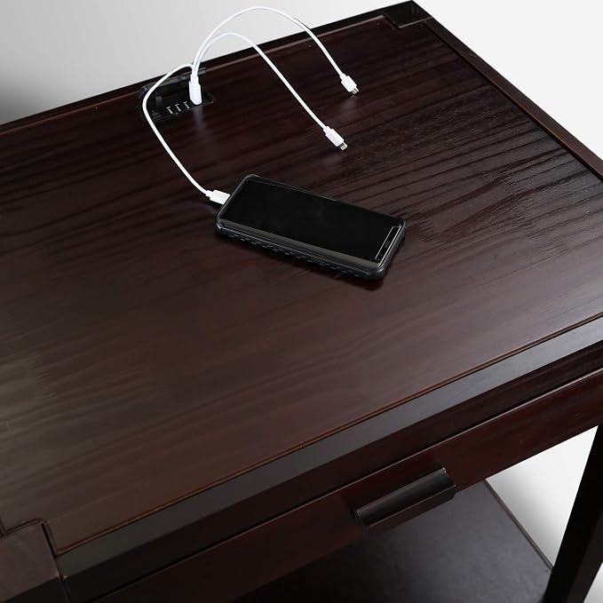 Casual Home Notre Dame Nightstand with USB Ports-Espresso, 18.75 in x 24 in x 26 in (D x W x H) - Image 6