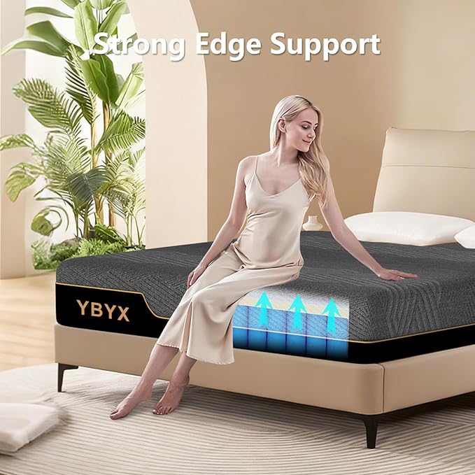 Twin Mattress, 10 Inch twin Size Mattresses Hybrid Mattress with Memory Foam & Pillow Top - Medium Firm Feel for Motion Isolation, Edge Support, Pressure Relief - Bed in a Box, CertiPUR-US Certified