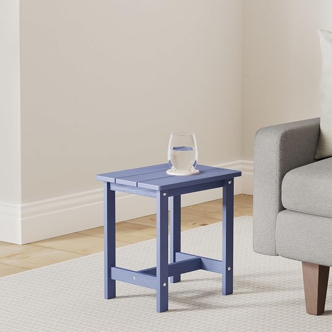 LUE BONA Outdoor Side Table, HDPS Small Outdoor Table, Adirondack Side Table, Outside End Table for Patio, Porch, Deck, Pool, Weather Resistant/Easy Maintenance/Indoor or Outside Use, Navy - Image 2