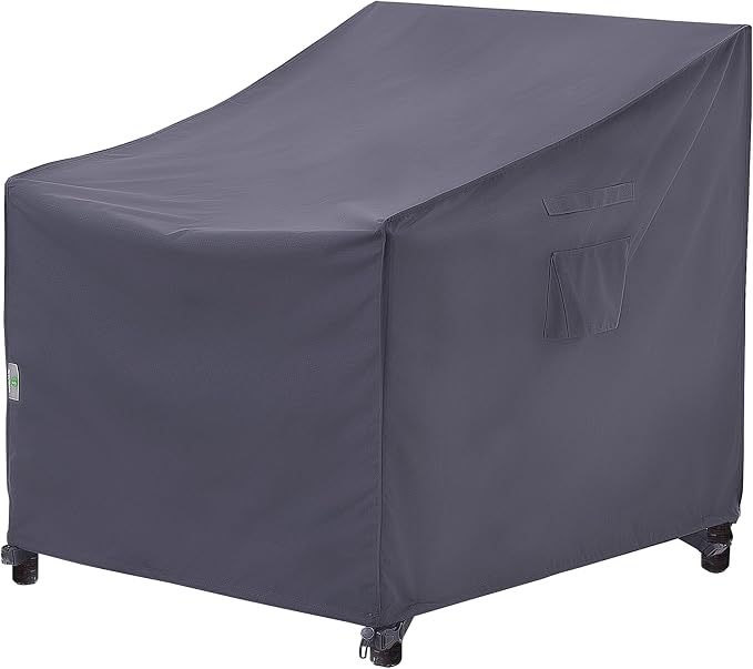 F&J Outdoors Patio Chair Covers, Deep Seat Lounge Chair Dining Chair Cover, Heavy Duty Waterproof UV Resistant Outdoor Chair Cover, Grey, 35" W x 39" D x 36" H by FJOutdoors