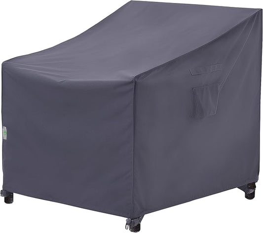 F&J Outdoors Patio Chair Covers Waterproof UV Resistant Heavy Duty Outdoor Dining Chair Adirondack Chair Cover, Grey, 28" W x 30" D x 36" H by FJOutdoors