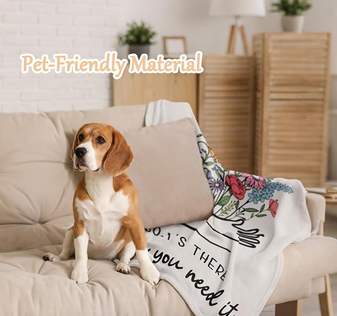 Get Well Gifts for Women/Men White Blanket 50"x60", Inspirational/Thinking of You/Cancer Care/Feel Better/Surgery Recovery Gifts for Women, Sympathy Gift, Soft Hug/Get Well/Healing Blanket