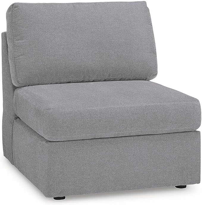 Signature Design by Ashley Contemporary Modmax Stain Resistant U-Shape Symmetrical 5-Piece Pit Sectional with Storage Consoles and Reversible Cushion, Gray