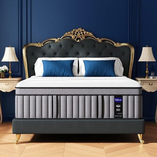 DIFAME Queen Mattress, (2026 Upgraded) Hotel-Level Luxury Medium Firm 16 Inch Queen Hybrid Mattress in A Box, with Cool Gel Memory Foam & Pocket Springs, Extra Edge Support, 365-Night Trial