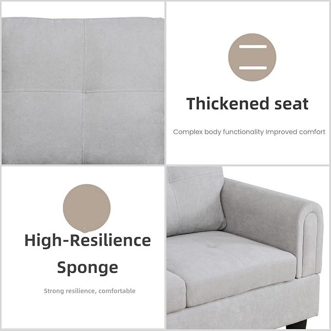 FONTOI L Shaped Sectional Couches for Living Room, Modular Sectional Sofa with Ottoman Storage, Modern Comfy 4 Seat L Shaped Couch with Chaise for Bedroom Apartment Furniture, Gray