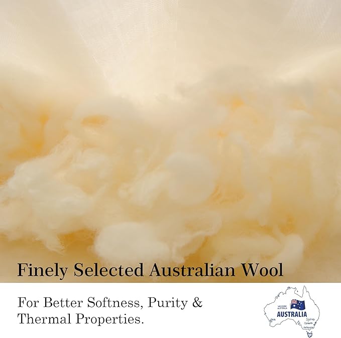 CUDDLE DREAMS Wool Comforter Duvet Insert, 100% Australian Wool Filling with Soft Noiseless Cotton Shell, Natural Warmth (Midweight for All Season, Twin)