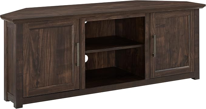 Crosley Furniture Camden Corner TV Stand for 65+ inch TVs, Entertainment Center with Storage Shelves, Dark Walnut by CrosleyFurniture