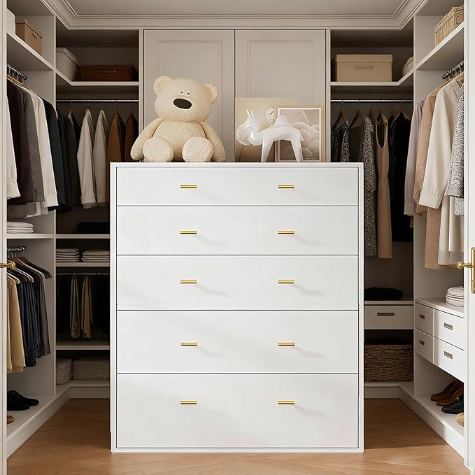 Closet Island with Drawers, Glass Top, Closet Island with LED Lights, Jewelry Dresser Display and Bedroom Island & Walk-in Closet Island for Bedroom, Cloakroom, White