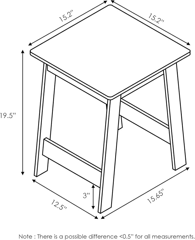 Furinno BEGINNING Side Table, Square Modern End Table with H-Legs, Night Stand, Bedside Table, Soft Edges, Easy Assembly, for Living Room, Bedroom, Espresso - Image 3