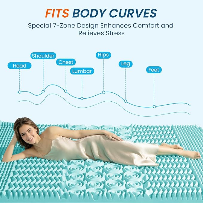 4 Inch Dual Layer Memory Foam Mattress Topper - 2 Inch 1000GSM Fluffy Soft Pillow Top Mattress Pad Cover and 2 Inch Cooling Gel Memory Foam for Back Pain Relief, with 8-21" Deep Pocket (King,78"x80")