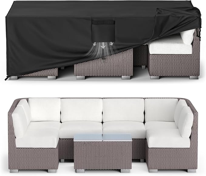 MR.COVER Patio Furniture Cover Waterproof, Outside Table and Chair Set Cover, Garden Windproof Heavy Duty Furniture Protection for Outdoor Sectional Sofa Chair Set Size 88L x 62W x 28H inch by MRCOVER