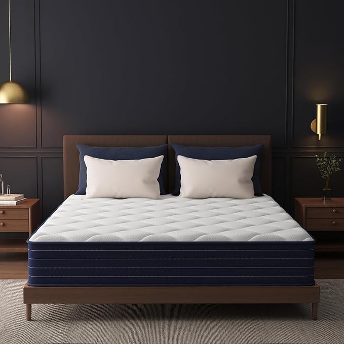 Traumliebe King Mattress, 14 Inch Hybrid Mattress with Pocket Springs and Memory Foam, Medium Firm Support, Motion Isolation, Breathable Comfort Layer, Mattress in a Box