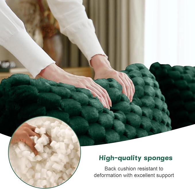 146" L-Shaped Compressed Sectional Cloud Sofa, Flannel Upholstered Modular Deep Seat Sofa with 5 Pieces, Modern Floor Boneless Foam Modular Cloud Couches for Living Room