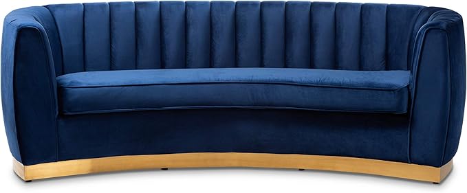 Baxton Studio Sofas, Royal Blue/Gold