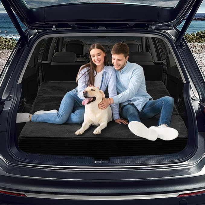6-Inch Tri-Folding Mattress Full Size - Foldable Futon Sofa Bed with Removable Washable Cover, Folding Mattress | Non-Slip Bottom & Carry Handles for Guest, Camping, Dorm