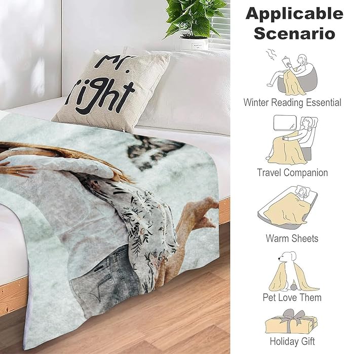 ICELIETE Custom Blanket with Picture Customized Fleece Photo Blanket for Couples Gifts Personalized Blankets and Throws Christmas Valentines Day Gifts for Boyfriend Girlfriend