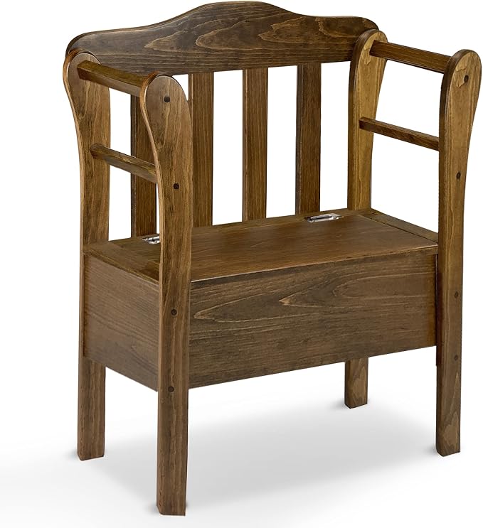 Peaceful Classics Bench with Storage - Small Wooden Storage Bench for Entryway, Hallway, Mudroom, Farmhouse, Bedroom, & Living Room, Amish Handmade Furniture Storage Organizer, Special Walnut by PeacefulValley