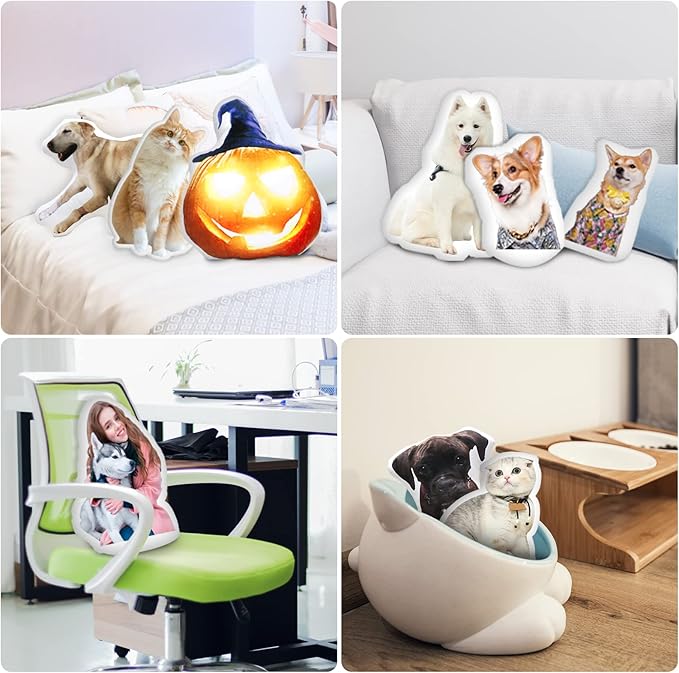 Personalized Pillow Gifts, Custom Pillow, Pet Pillows, Unique Mother's/Father's/Couples Gifts, Custom Pillow with Photos, Double-Sided 3D Printing Pillow (12inches)