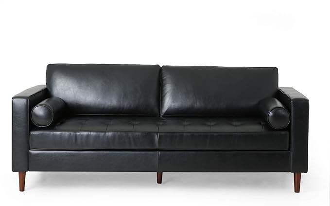 Christopher Knight Home Malinta Sofas, Midnight Black + Espresso