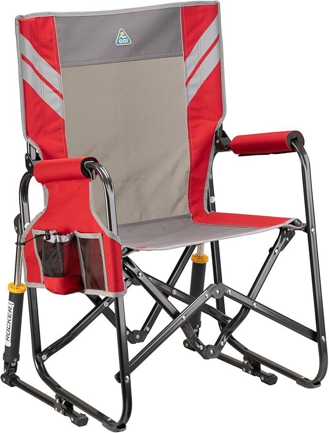 GCI Outdoor Stowaway Rocker - Varsity Red/Gray by GCIOUTDOOR