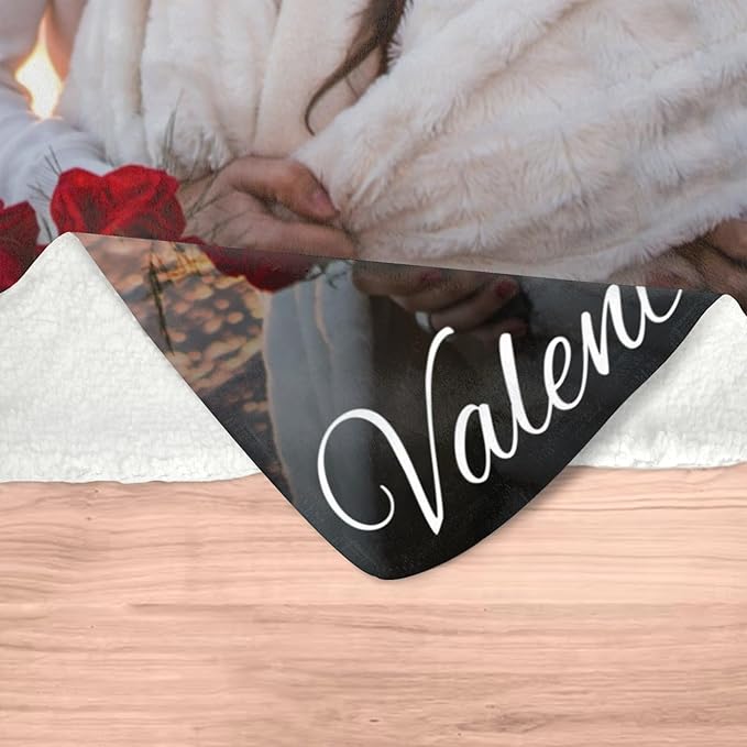 Printwoo Custom Blankets with Photo, Personalized Photo Blanket, Customized Blankets with Picture, Personalized Gifts for Women Men, Mom Gift for Mothers Day
