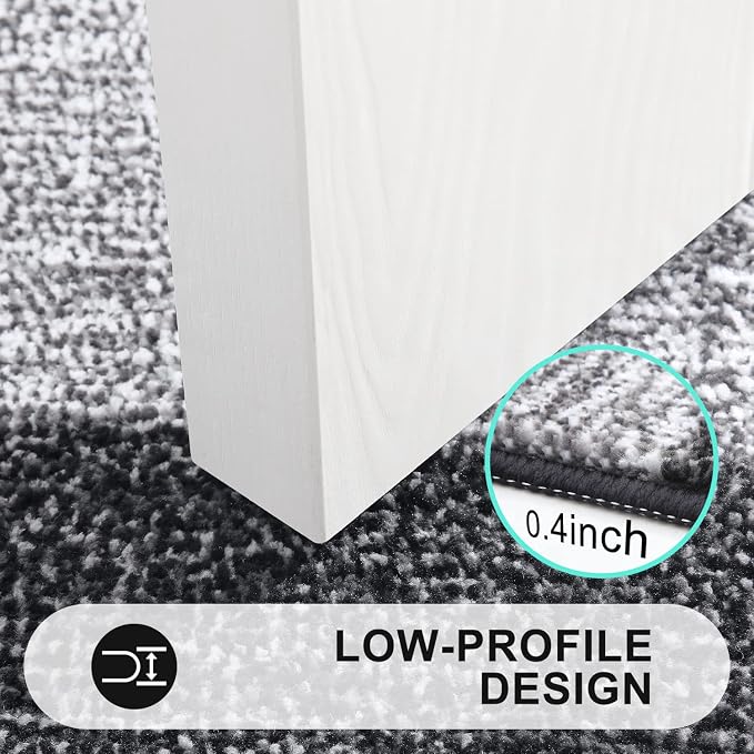 Kitinjoy Indoor Outdoor Door Mat, 71x47 Non-Slip Absorbent Dirt Trapper, Low-Profile Washable Inside Entrance Front Floor Mat, Sturdy Soft Entry Doormats for Entryway, Black - Image 4