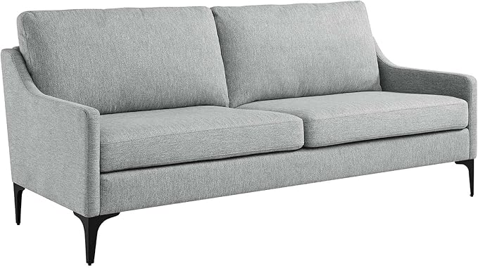 Modway EEI-6019-LGR Corland Upholstered Fabric Sofa, Light Gray