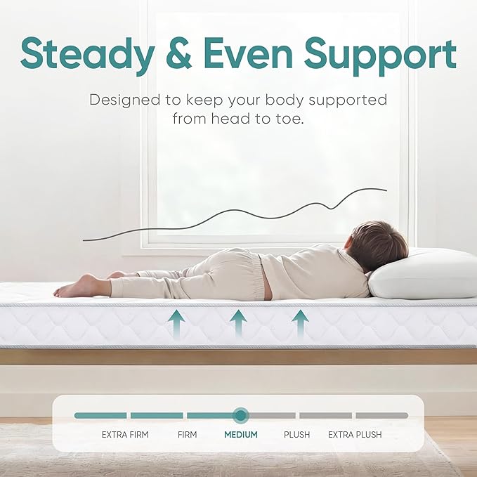 ETONEX 8 Inch Twin Hybrid Innerspring Mattress Gel Memory Foam and Spring Mattress in a Box Medium Firm CertiPUR-US Certified Foam (Twin, 8in)
