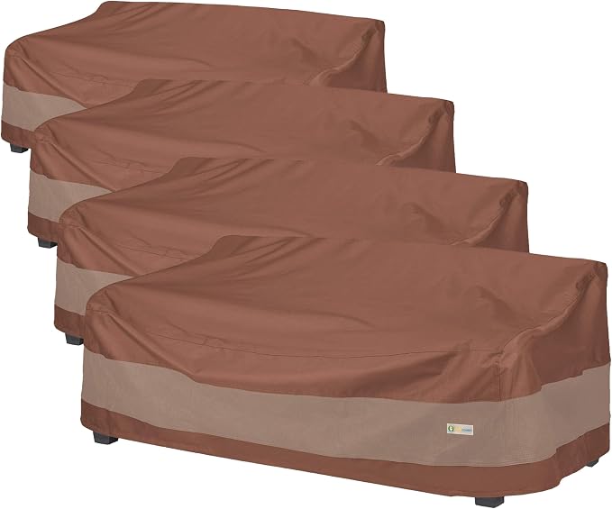 DUCKCOVERS Ultimate Waterproof Patio Sofa Cover,Outdoor Couch Cover with All Weather Protection,Patio Furniture Covers with Attachment Strap,77"W x 35"D x 35"H,Outdoor Sofa-Cover,(Pack of 4) by DuckCovers