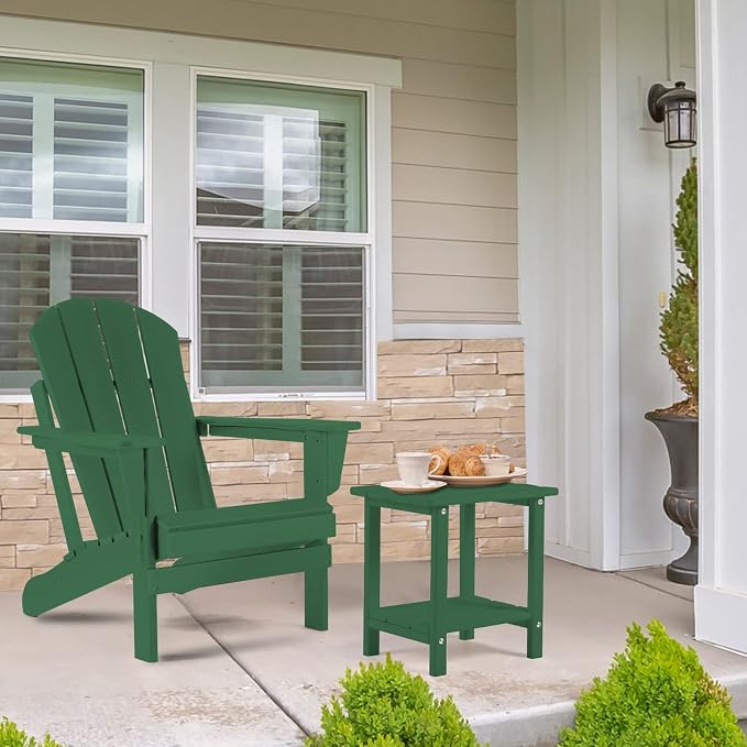 Apolimi Adirondack Outdoor Side Table, 2-Tier Sturdy Patio End Table Weather Resistant, 16.5" Solid Side Table for Patio, Pool, Porch - Image 2