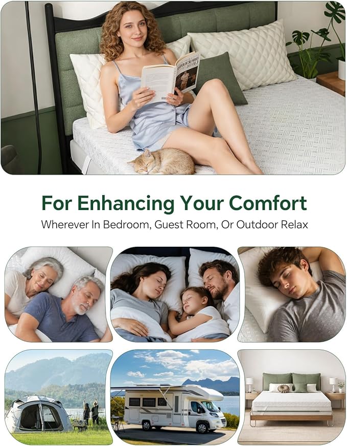 College Dorm Room Essentials Twin XL Mattress Topper,Gel Memory Foam Mattress Topper 3 inch Twin XL Size Bed Topper,Firm Mattress Pad,Bamboo Rayon Cover Removable & Washable,Non-Slip Zipper