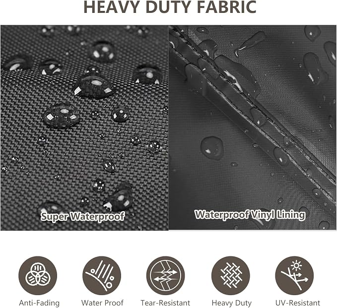 Patio Furniture Covers,3 Piece Heavy Duty Waterproof Outdoor Furniture Covers,Outdoor Furniture Covers for Patio Furniture,Includes 2 Patio chair covers 33in and 1 Patio loveseat cover 79in,Black - Image 3