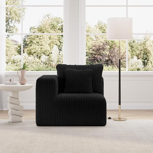 Novilla Modular Sectional Sofa, Modern Cloud Sectional Couch with Smarts Coil® Support, Upholstered Boneless Couch for Living Room Apartments Bedroom, No Assembly Required (Left-Arm Chair)