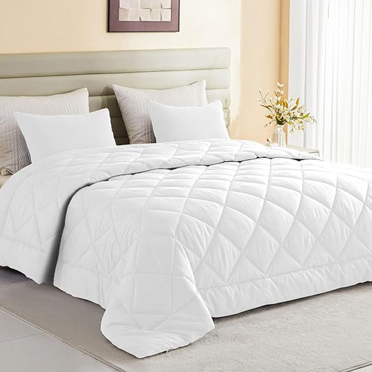 120x120 Oversized King Comforter, Extra Large King Size Comforter Oversized, All Season Soft Lightweight Quilt Down Alternative Duvet Insert with 8 Corner Tabs(120x120, White)