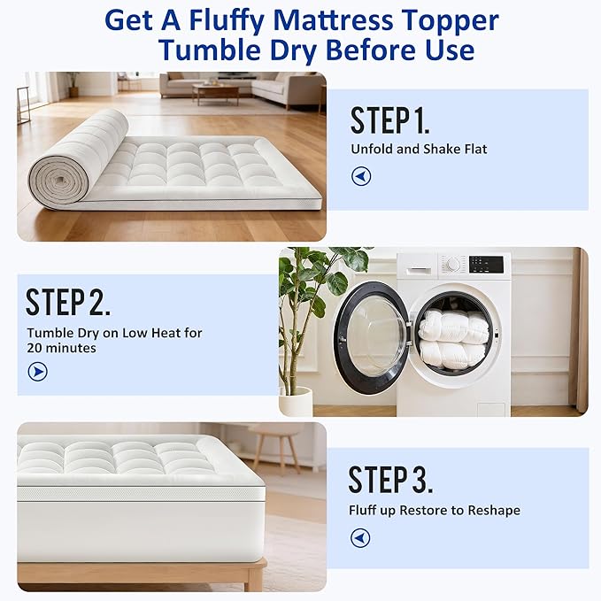 Queen Size Mattress Topper for Back Pain, Soft Extra Thick Pillow Top Mattress Pad Cover with 1000GSM Down Alternative Filler, Cooling Breathable Plush Bed Topper Protector (8-21" Deep Pocket)