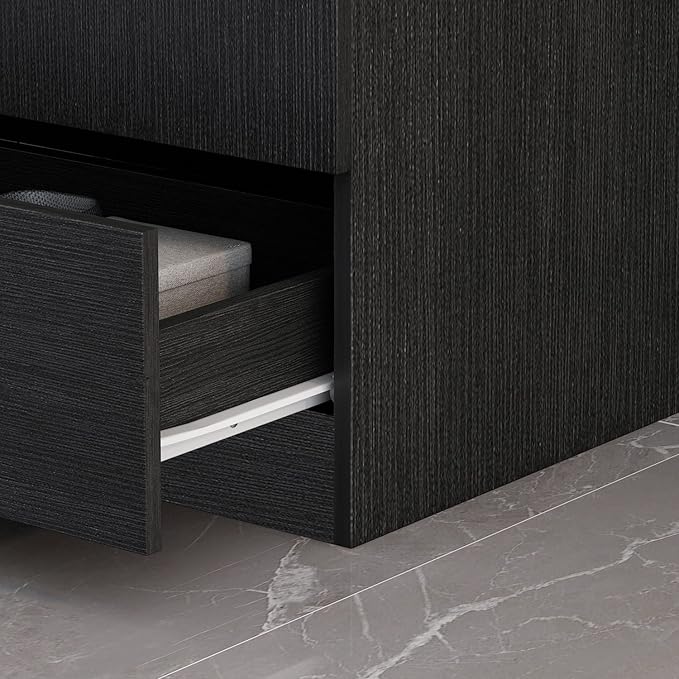 Hitow Wardrobe Armoire Closet with 2 Doors, Freestanding Wardrobe Cabinet with Drawer & Hanging Rod, Bedroom Armoire Clothes Organizer, Type C Black (31.5" W x 18.9" D x 66.9" H)